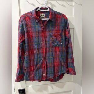 TNA Womens Plaid Button Down Shirt